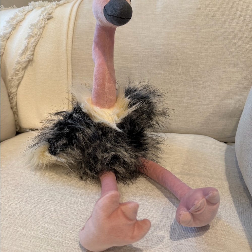 Jellycat Black and Cream Retired Ramonda Ostrich Plush Toy